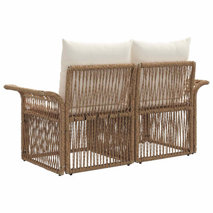 Trädgårdsoffa 2-Antal sittplatser Beige konstrotting
