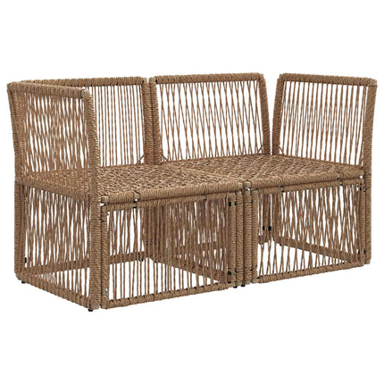 Trädgårdsoffa 2-Antal sittplatser Beige konstrotting