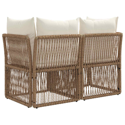 Trädgårdsoffa 2-Antal sittplatser Beige konstrotting