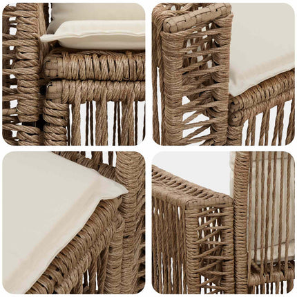 Trädgårdsoffa 2-Antal sittplatser Beige konstrotting