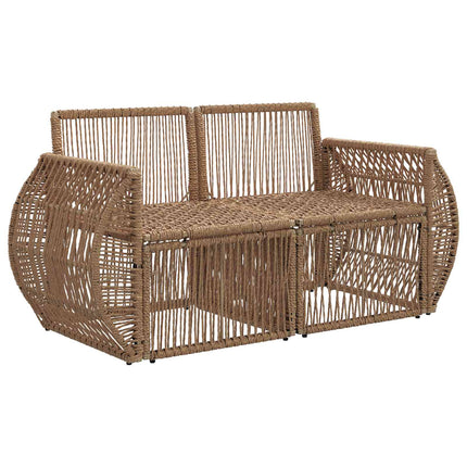 Trädgårdsoffa 2-Antal sittplatser Beige konstrotting