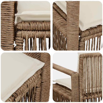 Trädgårdsoffa 2-Antal sittplatser Beige konstrotting
