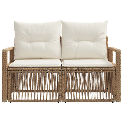 Trädgårdsoffa 2-Antal sittplatser Beige konstrotting