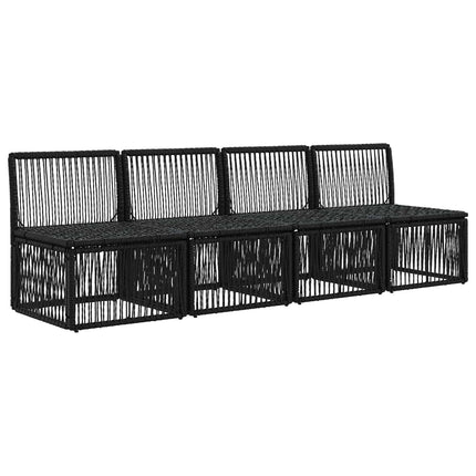 4-sitssoffa 4 pcs 4-Antal sittplatser Svart konstrotting