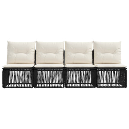 4-sitssoffa 4 pcs 4-Antal sittplatser Svart konstrotting