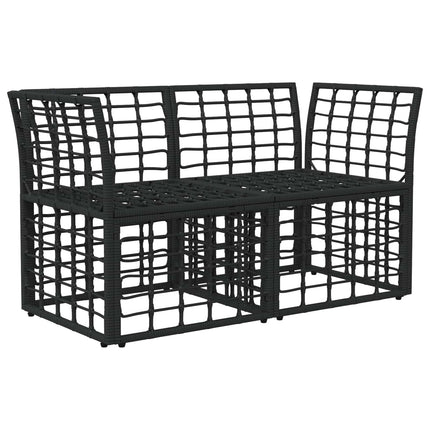 Ute-Loveseat 2 st 2-Antal sittplatser Svart och Mörkgrå