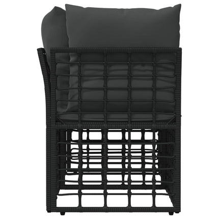 Ute-Loveseat med kudde 2 pcs Svart och Mörkgrå konstrotting