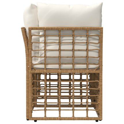 Ute-Loveseat med kudde 2 pcs Naturlig och Creamvit konstrotting