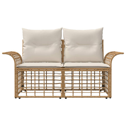 Ute-Loveseat 2 st 2-Antal sittplatser Naturlig och Creamvit