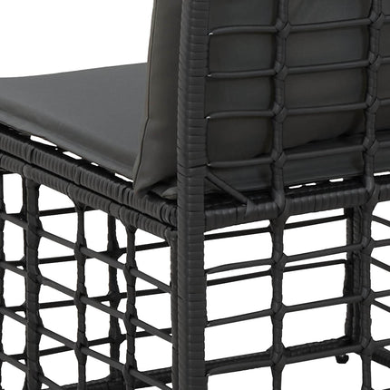 4-sits trädgårdsoffa utan armar 4 pcs 4-Antal sittplatser Svart