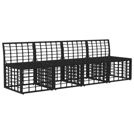 4-sits trädgårdsoffa utan armar 4 pcs 4-Antal sittplatser Svart