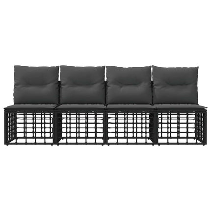 4-sits trädgårdsoffa utan armar 4 pcs 4-Antal sittplatser Svart