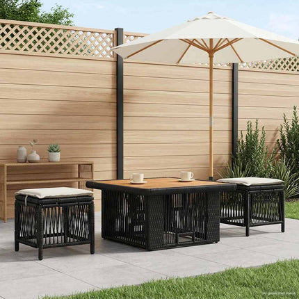 Trädgårdsmöbelset 3 pcs Beige och gräddfärgad konstrotting