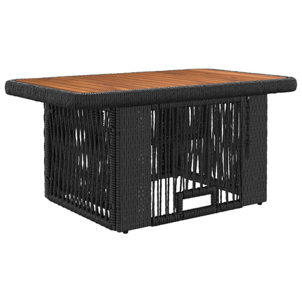 Trädgårdsmöbelset med kudde 3 pcs Svart och kräm konstrotting