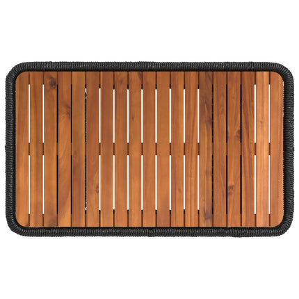 Trädgårdsmöbelset med kudde 3 pcs Svart och kräm konstrotting