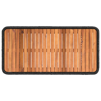 Trädgårdsmöbelset med kudde 4 pcs Svart och kräm konstrotting