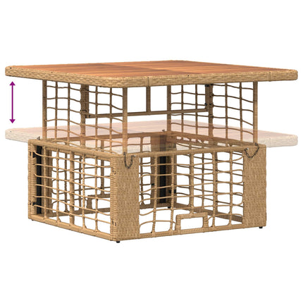 Trädgårdsmöbelset 3 pcs Natur och Vit Poly Rattan och Akaciaträ