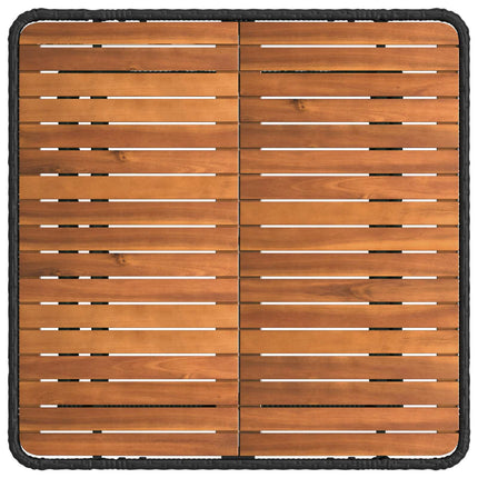 Trädgårdsmöbelset 3 st Svart och Grå Poly Rattan och Akaciaträ