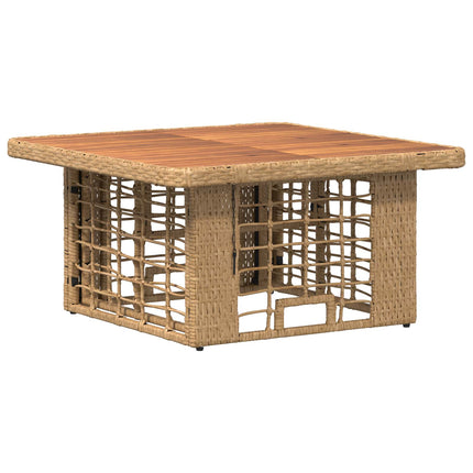 Trädgårdsmöbelset 3 pcs Natur och Vit Poly Rattan och Akaciaträ