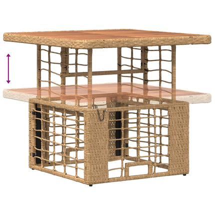 Trädgårdsmöbelset 3 pcs Natur och Vit Poly Rattan och Akaciaträ