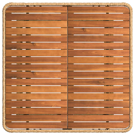 Trädgårdsmöbelset 3 pcs Natur och Vit Poly Rattan och Akaciaträ