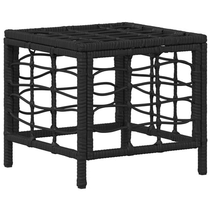 Trädgårdsmöbelset 3 pcs Svart och Grå Poly Rattan och Akaciaträ