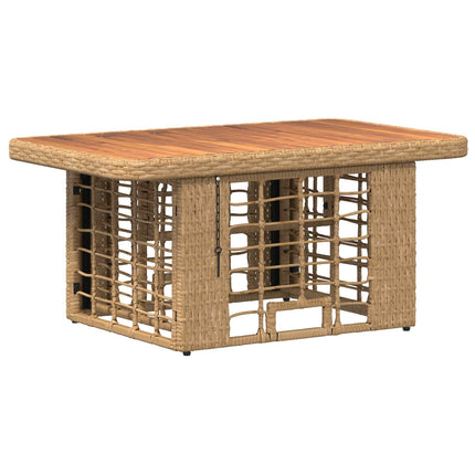 Trädgårdsmöbelset 3 pcs Natur och Vit Poly Rattan och Akaciaträ