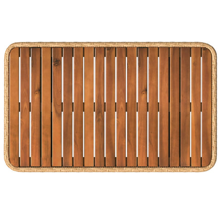 Trädgårdsmöbelset 3 pcs Natur och Vit Poly Rattan och Akaciaträ