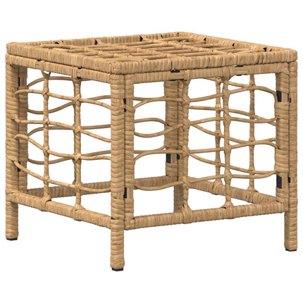 Trädgårdsmöbelset 4 pcs Natur och Vit Poly Rattan och Akaciaträ