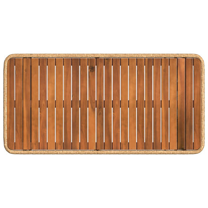 Trädgårdsmöbelset 4 pcs Natur och Vit Poly Rattan och Akaciaträ