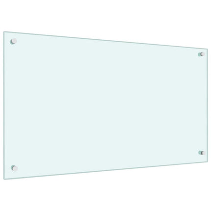 Köksskydd 2 st Vit 90 x 50 cm härdat glas