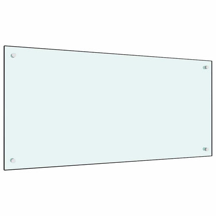 Köksskydd 2 pcs Vit 100 x 50 cm härdat glas