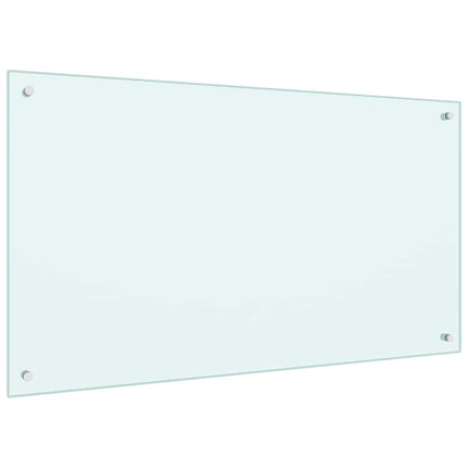 Köksskydd 2 pcs Vit 100 x 60 cm härdat glas
