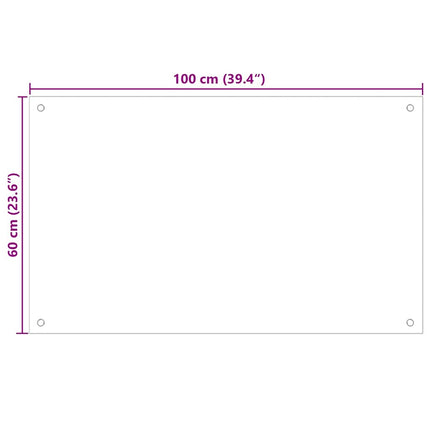 Köksskydd 2 pcs Vit 100 x 60 cm härdat glas