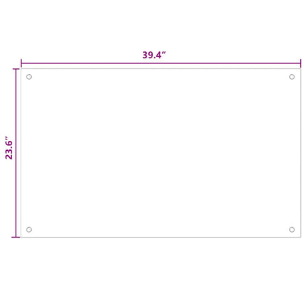 Köksskydd 2 st Vit 100 x 60 cm härdat glas