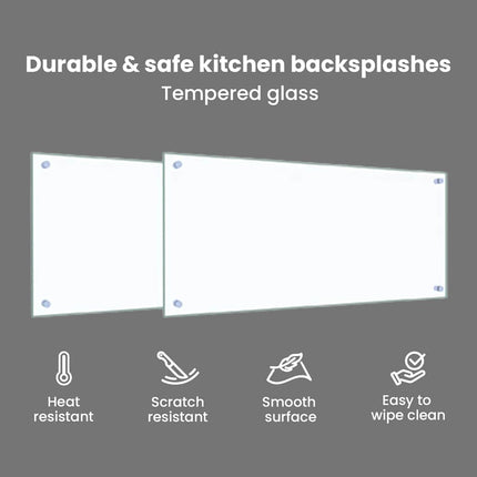 Köksskydd 2 st Transparent 90 x 40 cm härdat glas