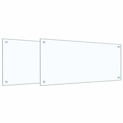 Köksskydd 2 pcs Transparent 90 x 40 cm härdat glas