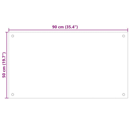 Köksskydd 2 pcs Transparent 90 x 50 cm härdat glas