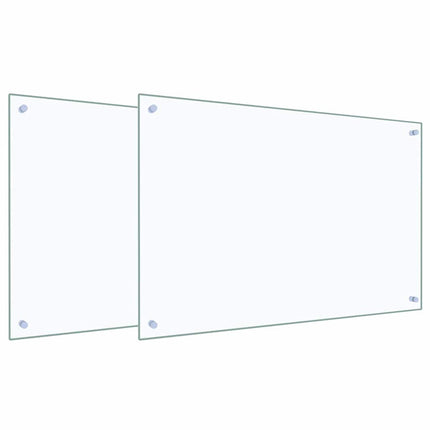 Köksskydd 2 pcs Transparent 90 x 60 cm härdat glas