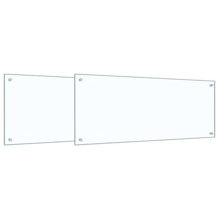 Köksskydd 2 pcs Transparent 100 x 40 cm härdat glas