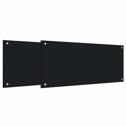 Köksskydd 2 pcs Svart 90 x 40 cm härdat glas