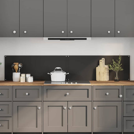 Köksskydd 2 pcs Svart 100 x 40 cm härdat glas