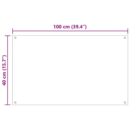 Köksskydd 2 pcs Svart 100 x 40 cm härdat glas