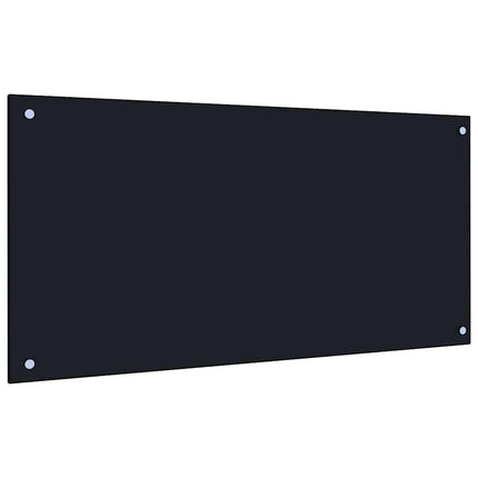 Köksskydd 2 pcs Svart 100 x 50 cm härdat glas