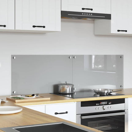 Köksskydd 2 pcs Ljusgrå 70 x 40 cm härdat glas