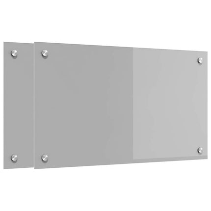Köksskydd 2 pcs Ljusgrå 70 x 40 cm härdat glas