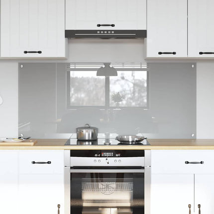Köksskydd 2 pcs Ljusgrå 70 x 60 cm härdat glas