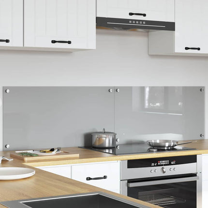 Köksskydd 2 pcs Ljusgrå 80 x 40 cm härdat glas
