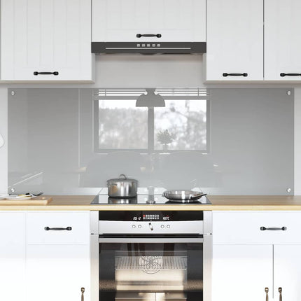Köksskydd 2 pcs Ljusgrå 80 x 60 cm härdat glas