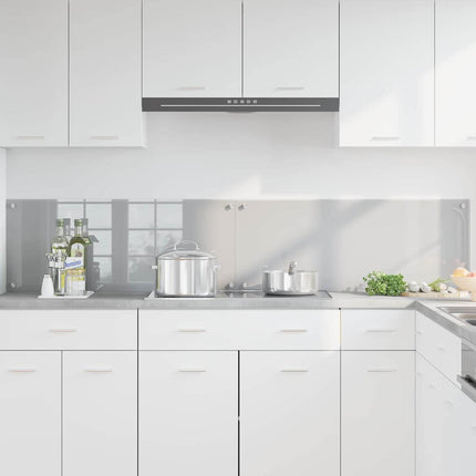 Köksskydd 2 pcs Ljusgrå 100 x 40 cm härdat glas